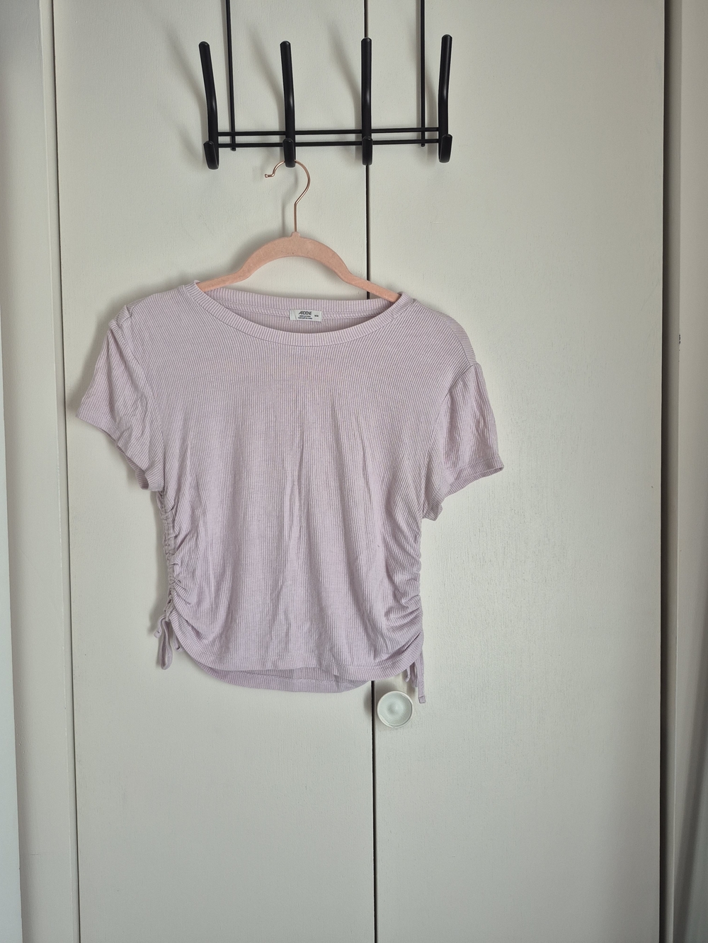 Ardene Light Pink Ruched Short Sleeve Tee